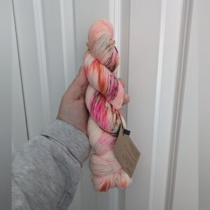 Pink Speckled Hand Dyed Sock Yarn